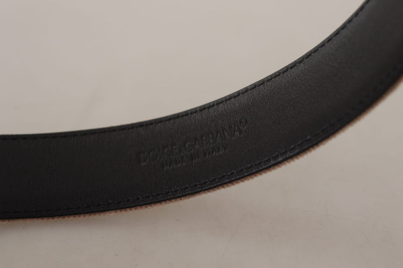 Ceinture de boucle de logo en velours élégant