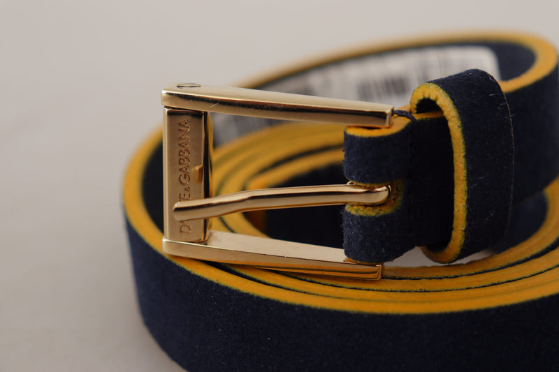 Ceinture de boucle de logo en daim bleu chic