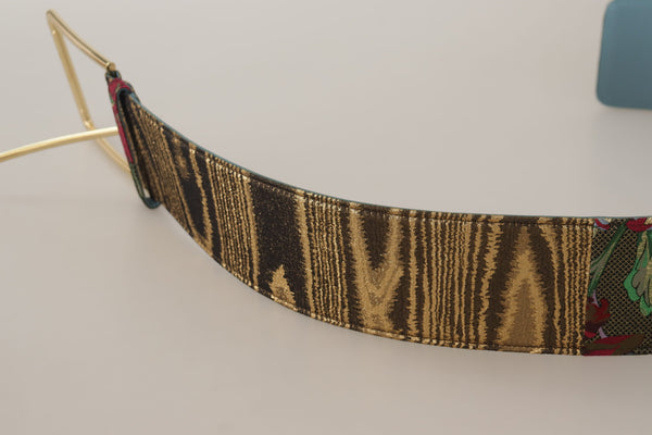 Ceinture de boucle de logo en cuir multicolore