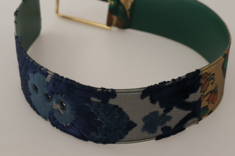 Ceinture en cuir vert élégant avec boucle de logo