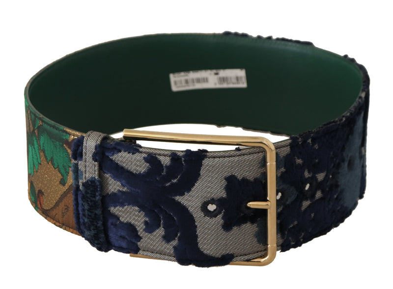 Ceinture en cuir vert élégant avec boucle de logo