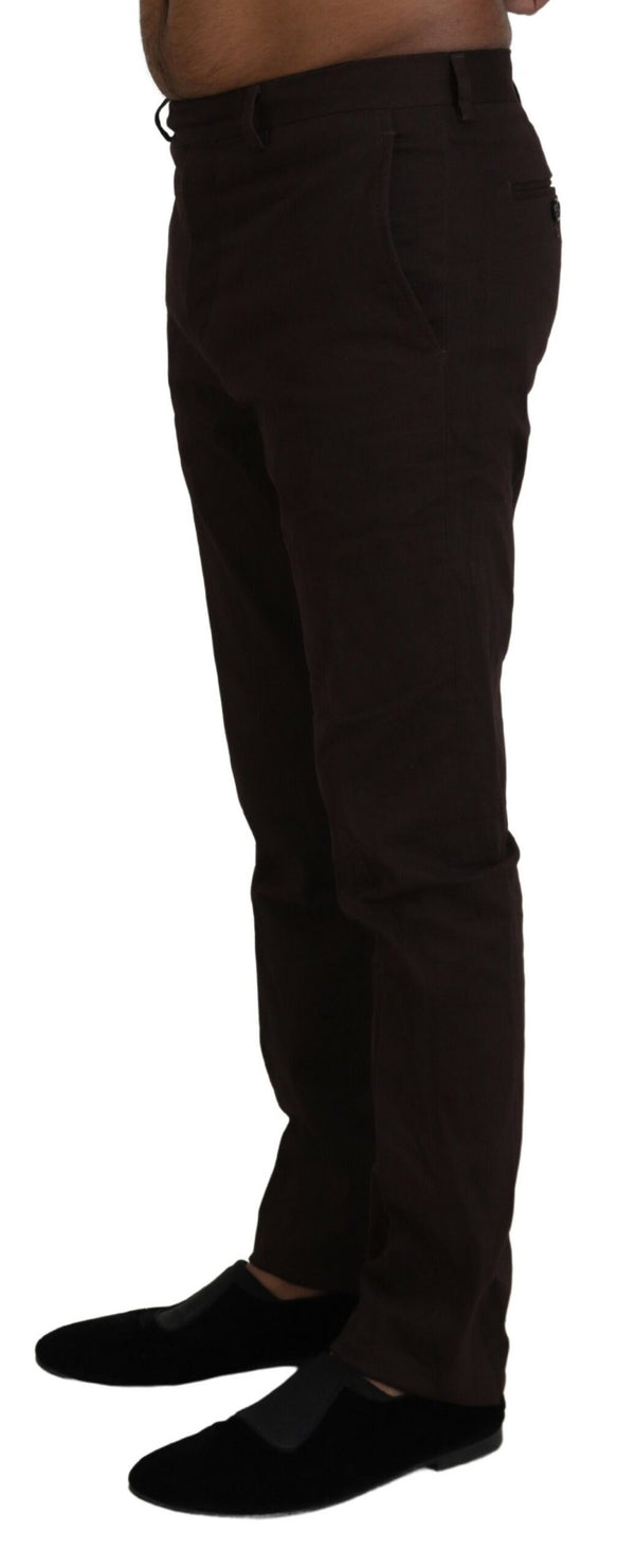 Elegante braune Baumwollmischhose