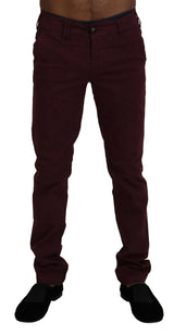 Pantalon en coton skinny maron skinny