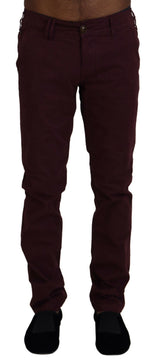 Pantalon en coton skinny maron skinny