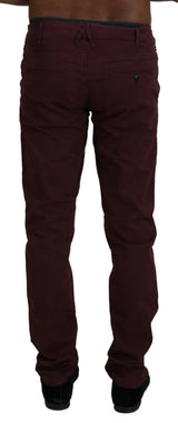 Pantaloni di cotone in forma magro marrone