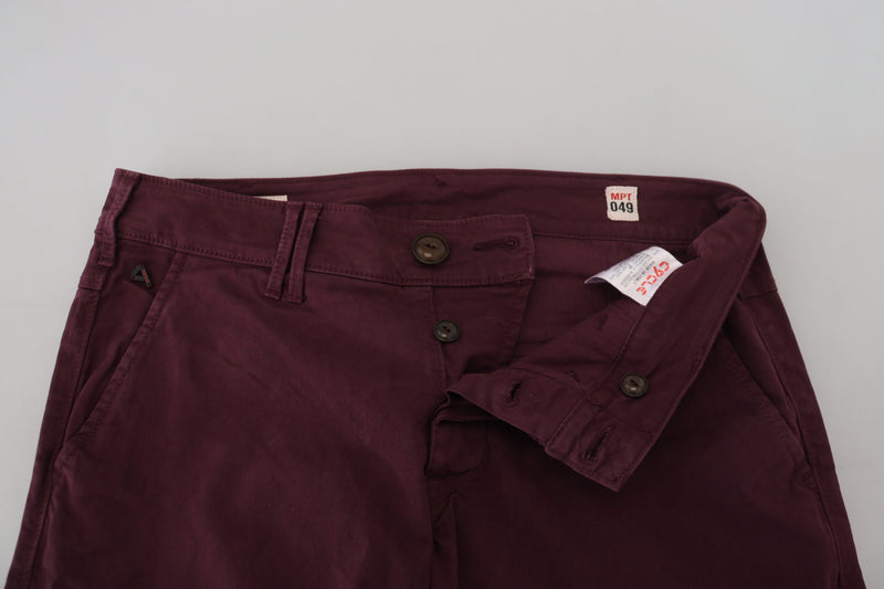 Pantaloni di cotone in forma magro marrone