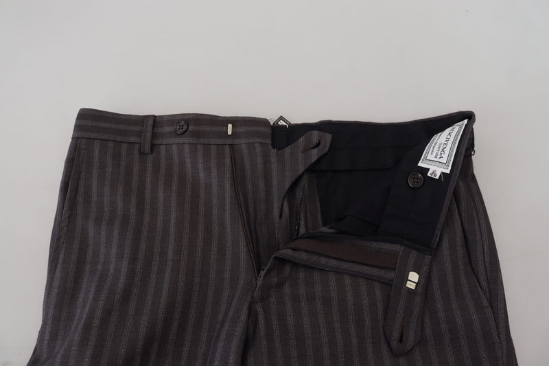 Elegantes pantalones de vestir a rayas para hombres