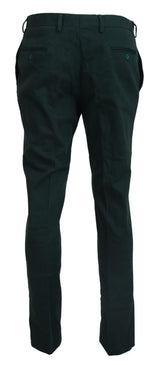 Eleganti pantaloni in chino verde scuro