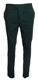 Eleganti pantaloni in chino verde scuro