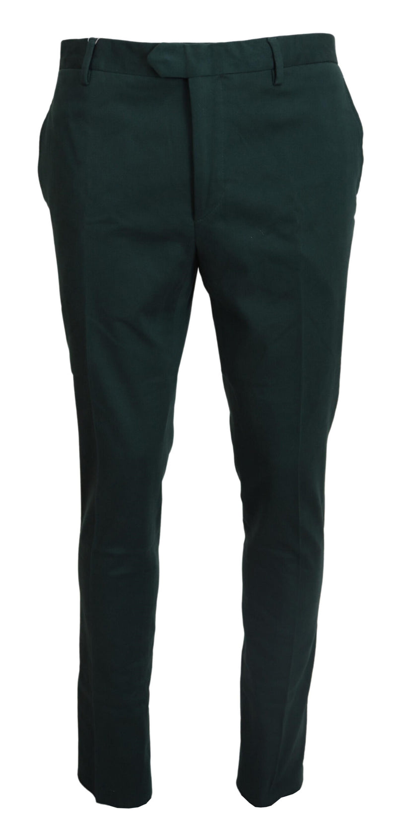 Elegantes pantalones chinos de color verde oscuro