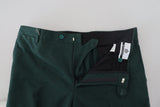 Eleganti pantaloni in chino verde scuro