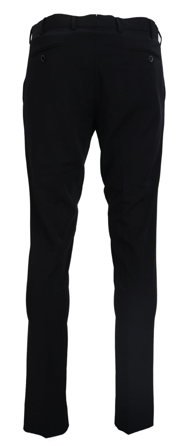 Elegantes pantalones de vestido italiano negro