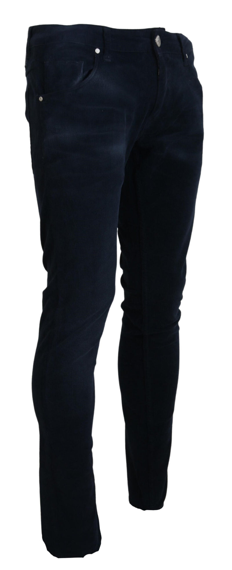 Chic Blue Straight Fit Cord Jeans