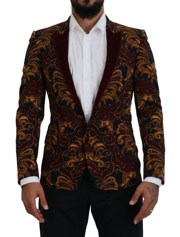 Elegante Blazer di miscela di lana multicolore