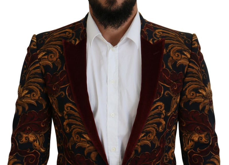 Elegante Blazer di miscela di lana multicolore