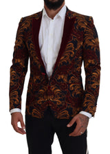 Elegante Blazer di miscela di lana multicolore