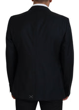 Elegante blazer a petto singolo blu scuro