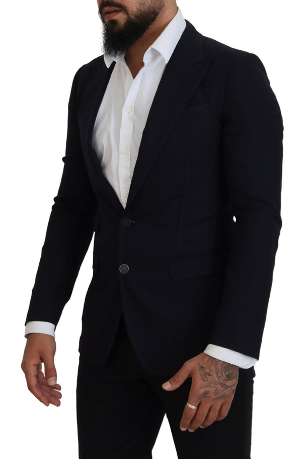 Elegante blazer nero a petto