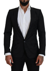 Elegante blazer formale nero in stile martini