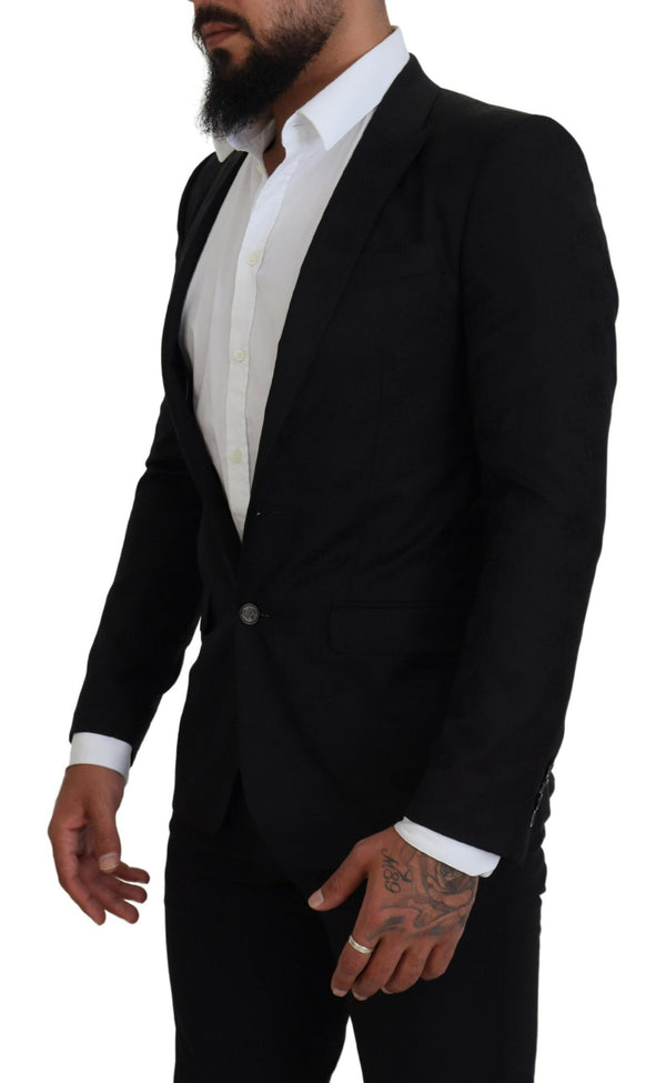 Elegante blazer formale nero in stile martini