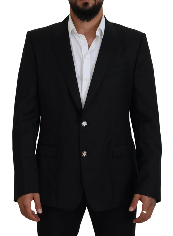 Elegante blazer di lana martini nera