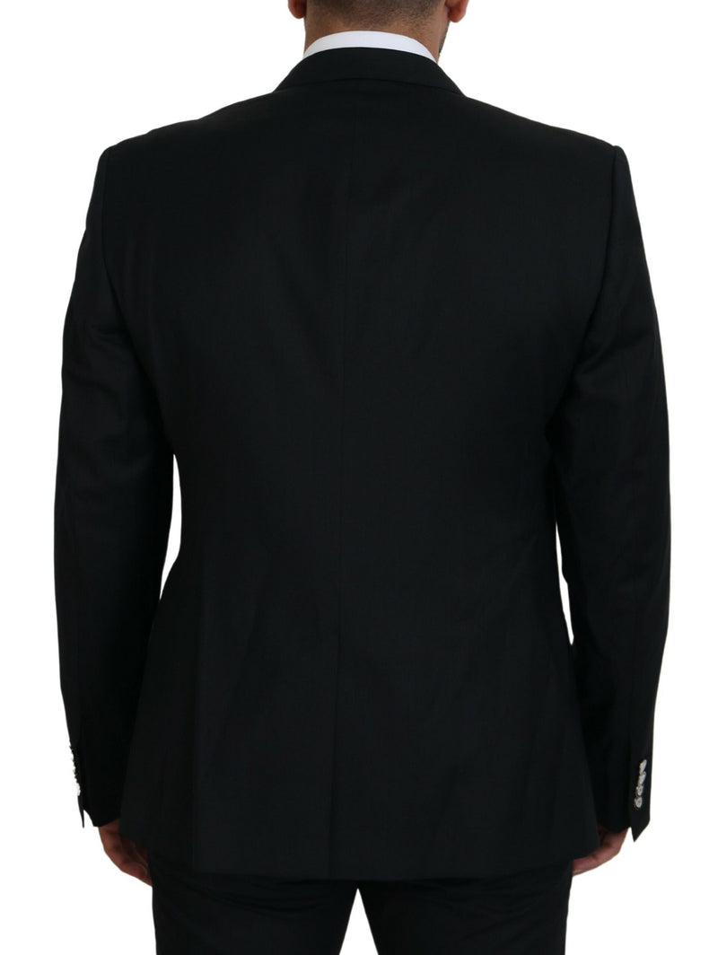 Elegante blazer de lana de martini negro