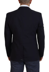 Elegante Marinewolle Mischung Martini Blazer