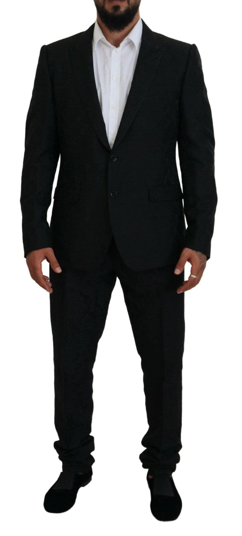 Traje de diseñador de ajuste Slim Black Martini