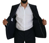 Κομψό Blue Martini Wool-Silk Blend Suit