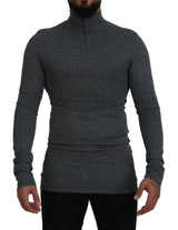 Eleganter dunkelgrauer Pullover -Pullover