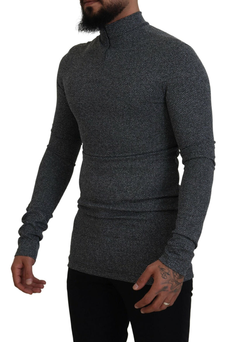 Elegante maglione pullover grigio scuro