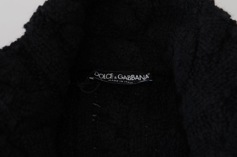 Élégant cardigan de mélange de laine noire noire