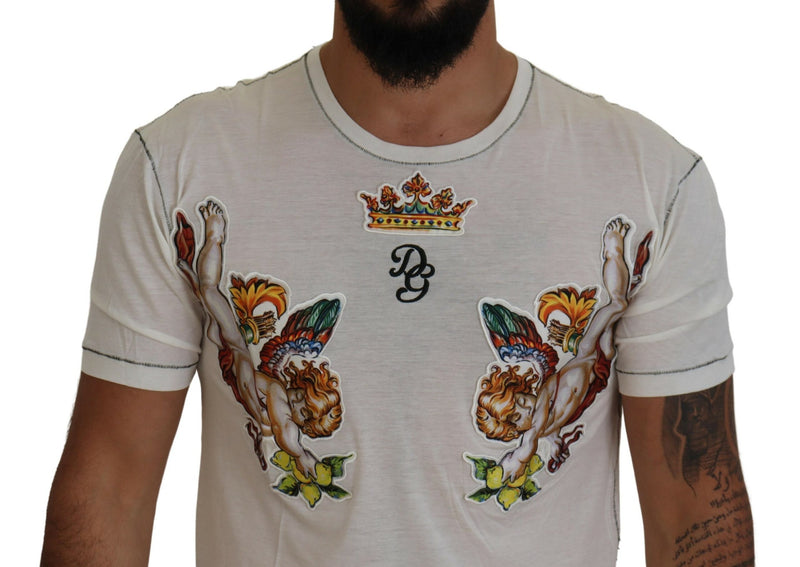 Elegante weiße Baumwoll-Silk-Mischung Tee