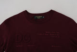 Elegant Maroon Crew Neck Casual Casual Tee