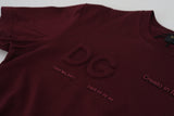 Elegant Maroon Crew Neck Casual Casual Tee