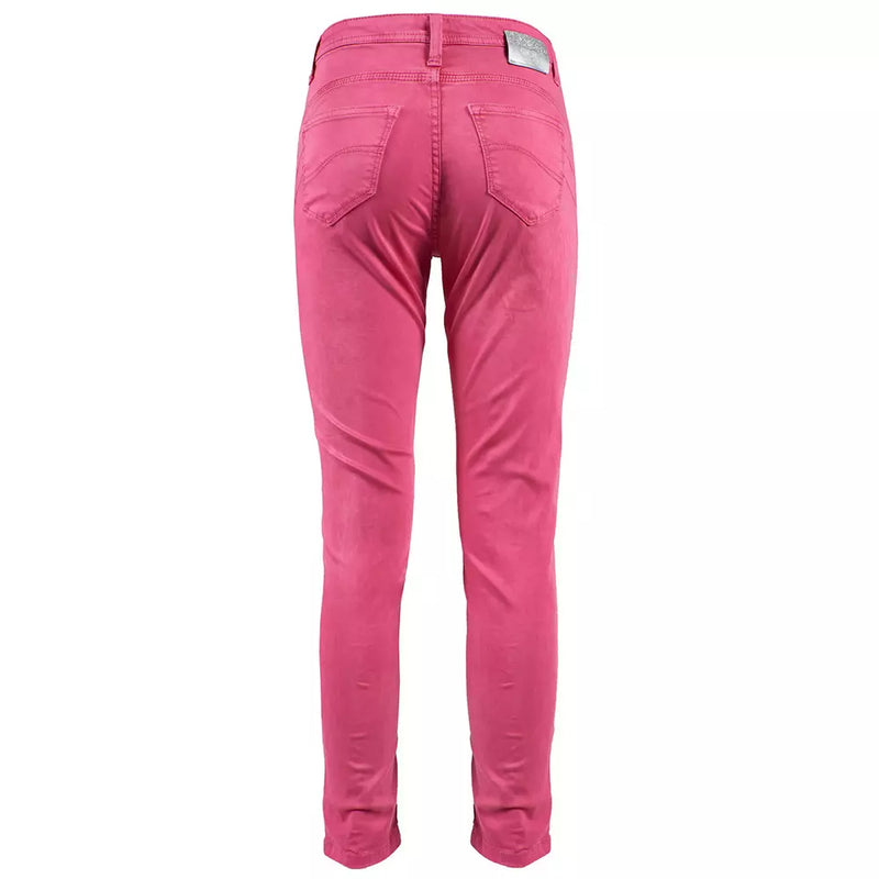 Jeans magri maschili di fucsia con mini fessure alla caviglia