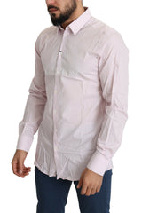 Camisa de vestir rosa de elegante ajuste delgado