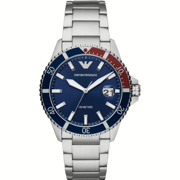 Κομψό χάλυβα χαλαζία Ανδρικά ρολόι - Ocean Blue Dial