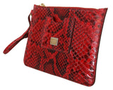 Elegante clutch di serpente Ayers in pelle rossa