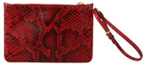 Elegante clutch di serpente Ayers in pelle rossa