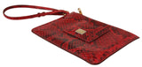 Elegante clutch di serpente Ayers in pelle rossa