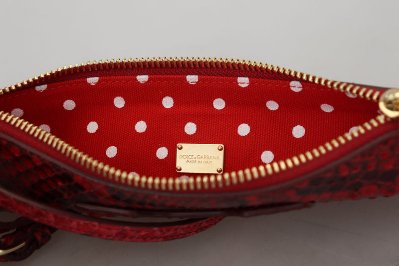 Elegante clutch di serpente Ayers in pelle rossa