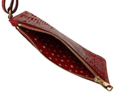 Elegante clutch di serpente Ayers in pelle rossa