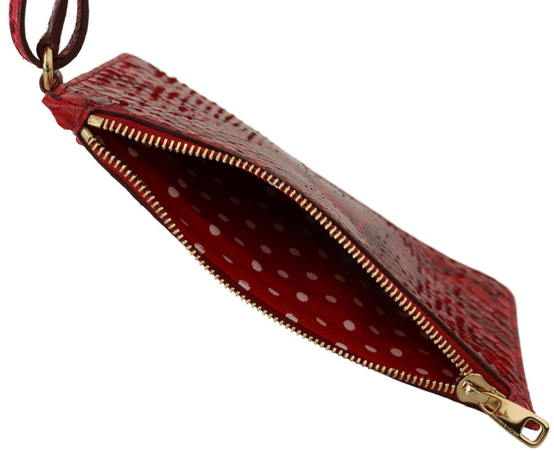 Elegante clutch di serpente Ayers in pelle rossa