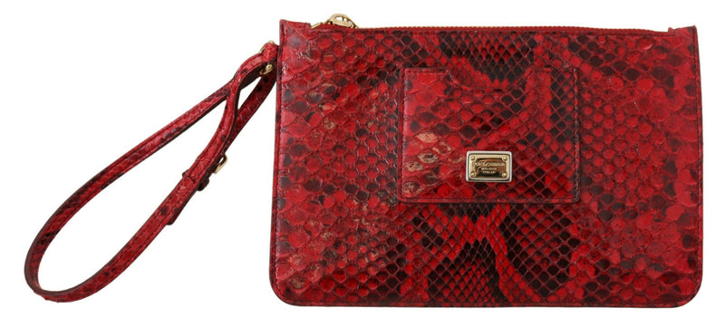 Elegante clutch di serpente Ayers in pelle rossa