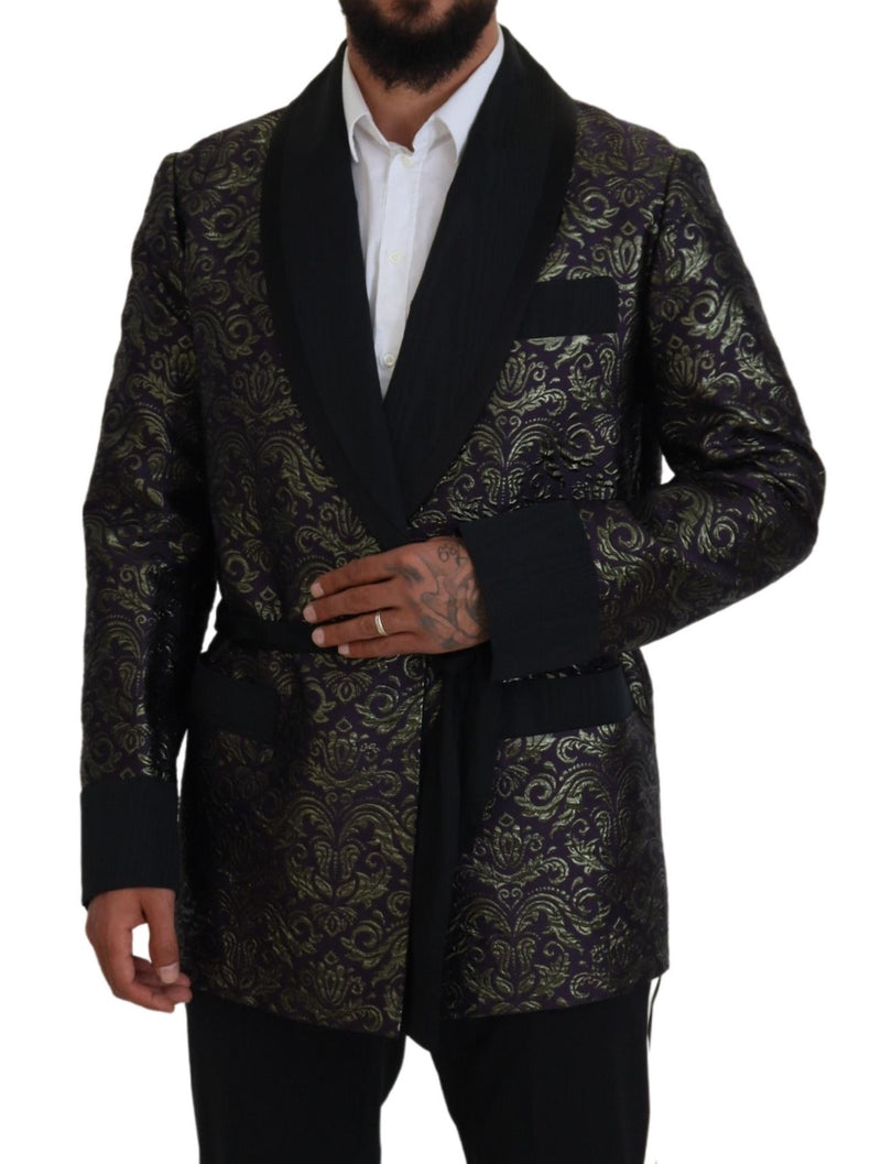 Gold Jacquard Robe Jacke