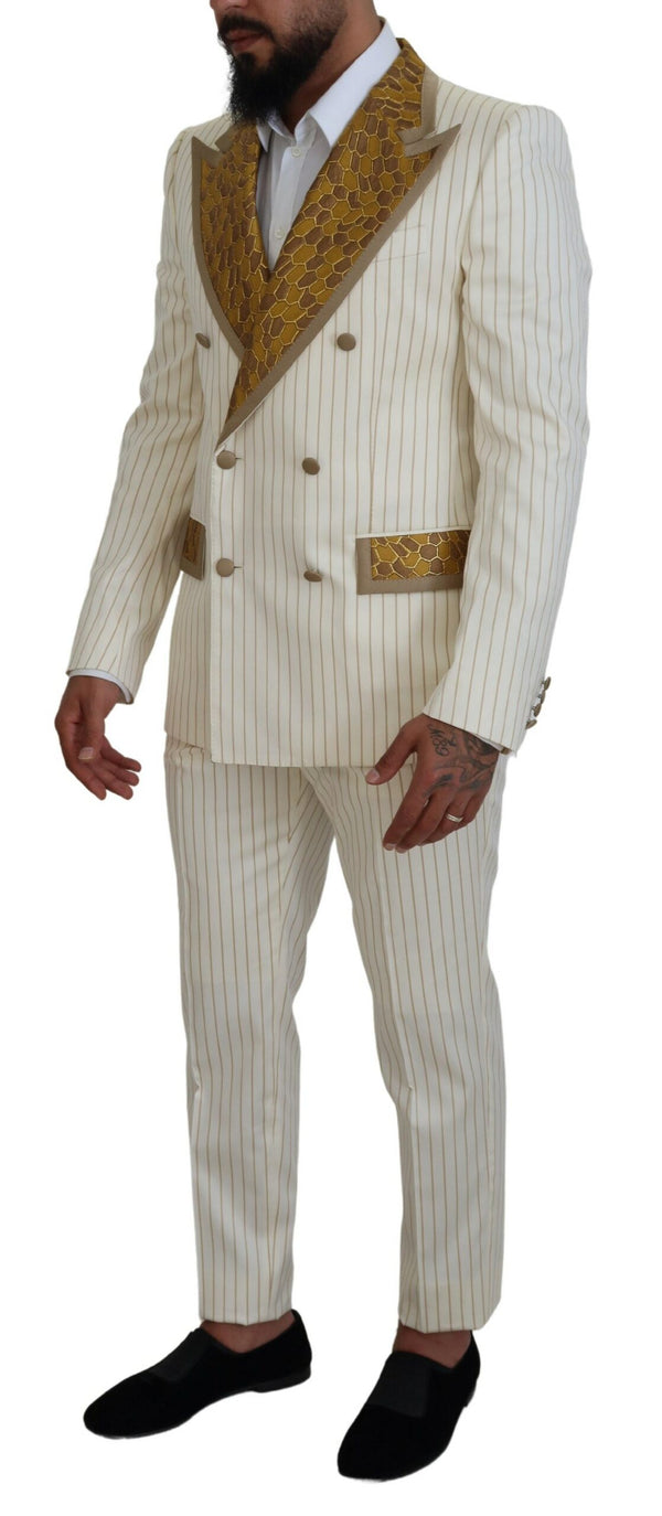 Elegante traje blanco de doble pecho blanco