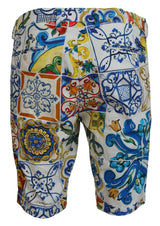 Pantaloncini chinos casual stampati majolica