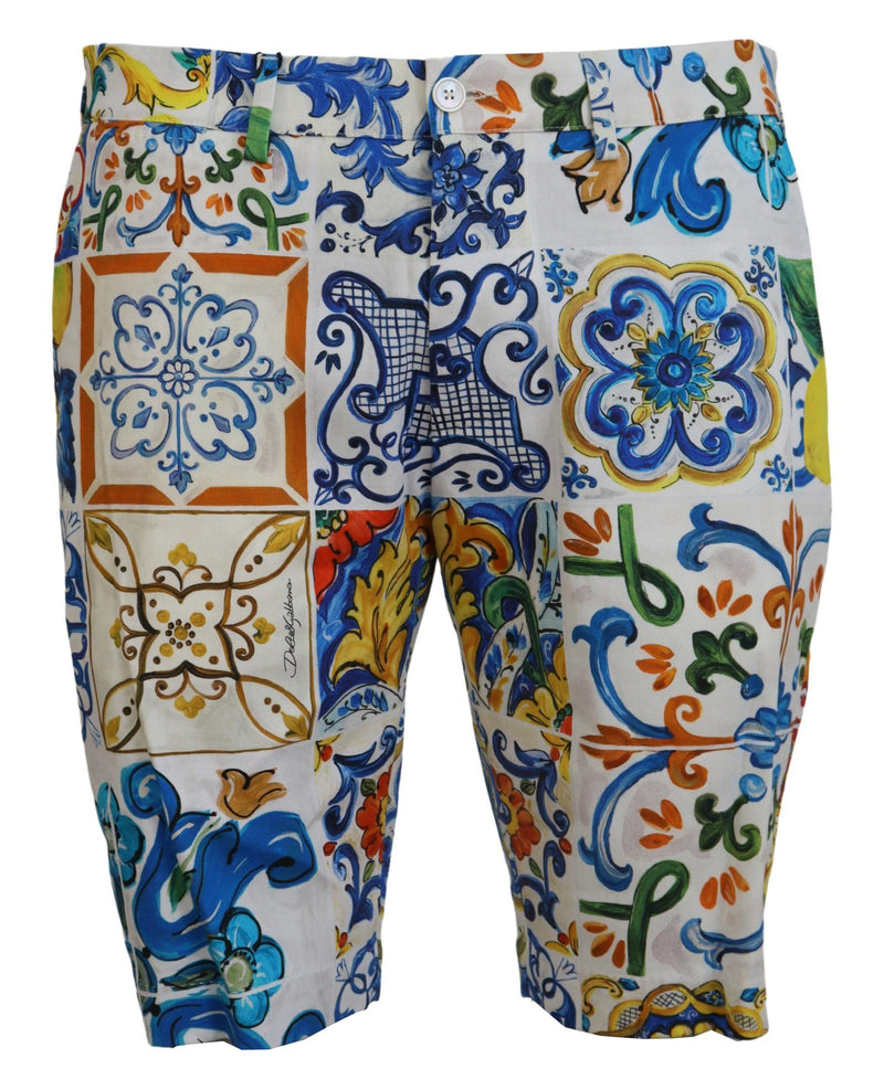 Pantaloncini chinos casual stampati majolica