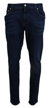 Elegante Slim Fit Jeans de mezclilla azul oscuro